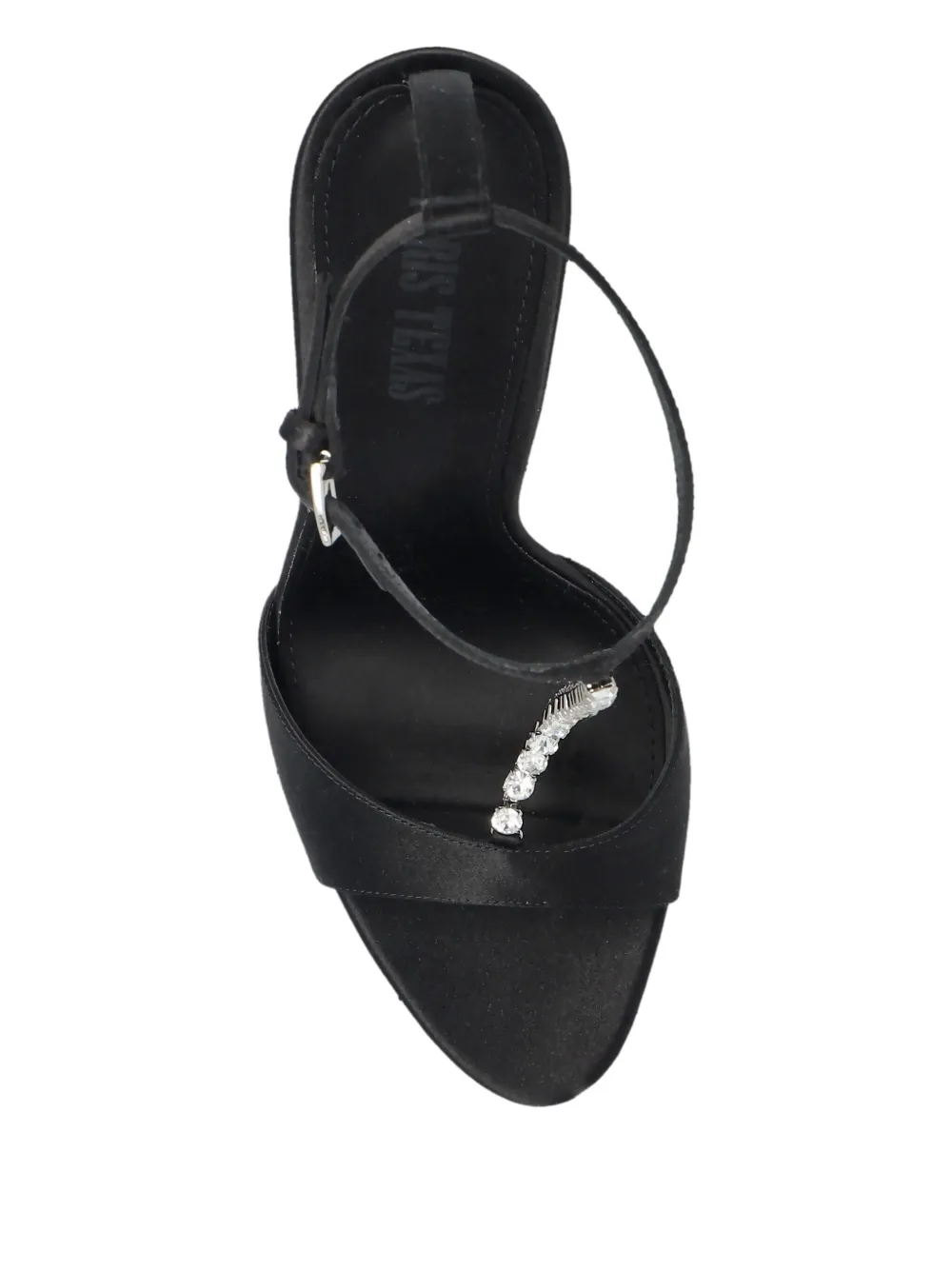 Paris Texas 105mm Lidia T-strap Crystal-chain Heeled Sandals In Black