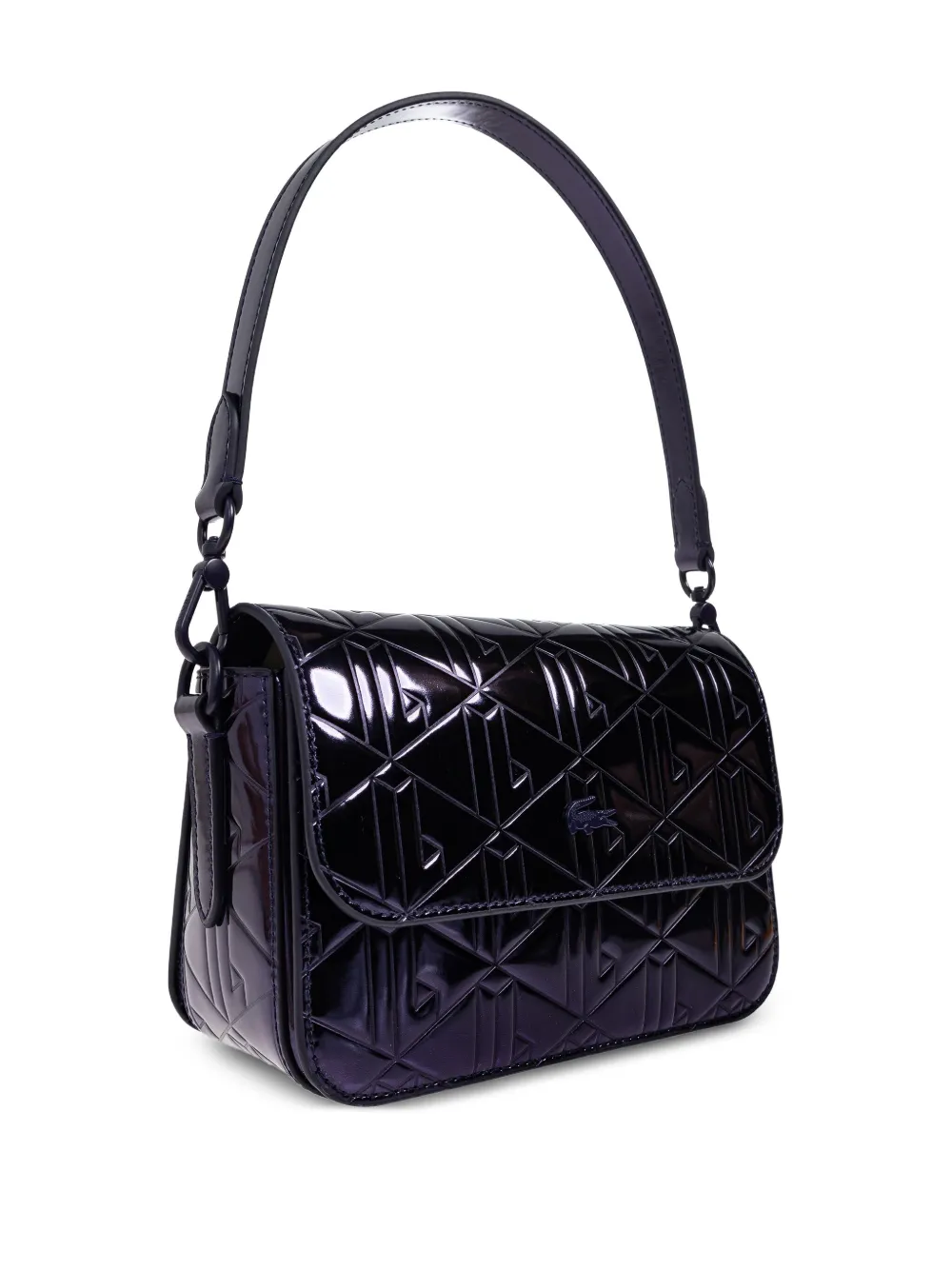 Lacoste Schoudertas met geometrisch patroon Paars