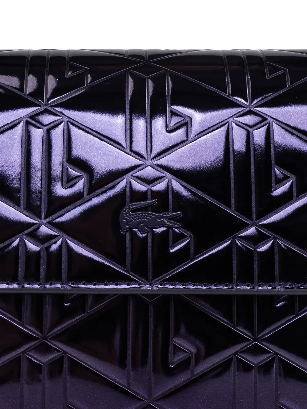 Lacoste Schoudertas met geometrisch patroon Paars