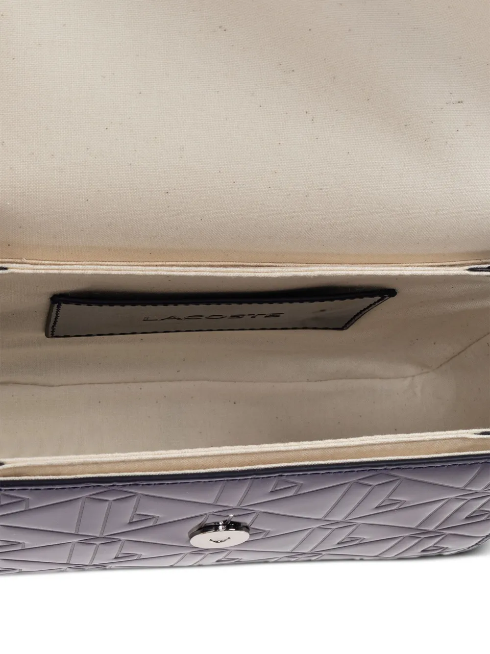 Lacoste Schoudertas met geometrisch patroon Paars