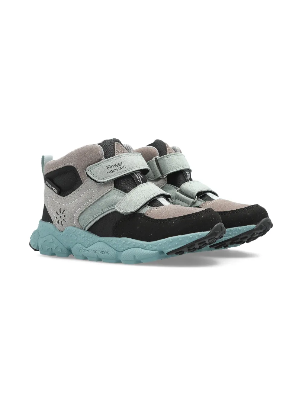 FLOWER MOUNTAIN KIDS touch-strap sneakers Zwart
