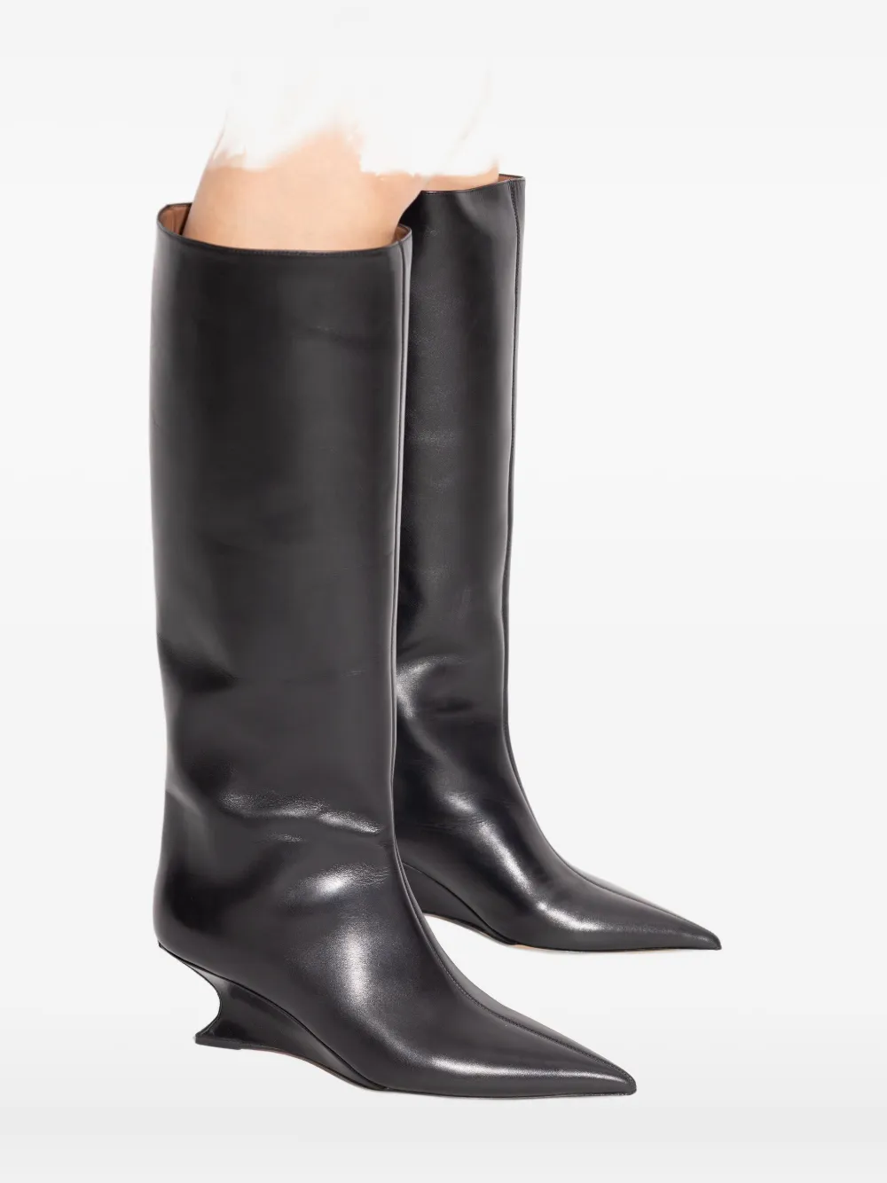 Paris Texas 65mm Pointed-toe Sculpted-heel Boots In Black