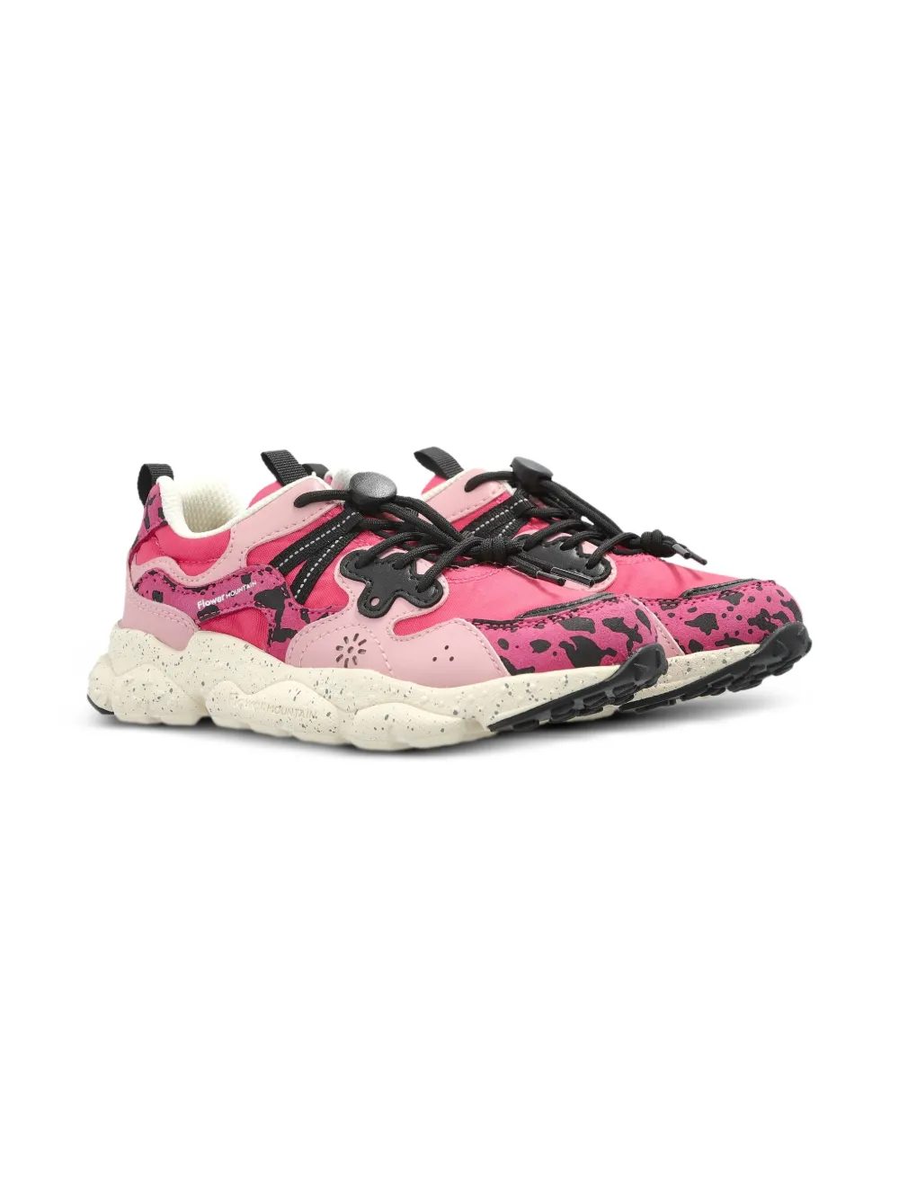 FLOWER MOUNTAIN KIDS lace-up flower-detail sneakers Roze