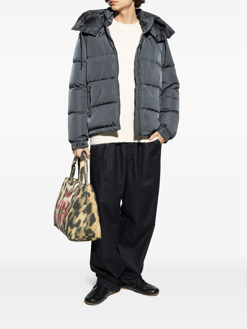 Add hooded zip-up padded jacket | Down Jackets | Image 2