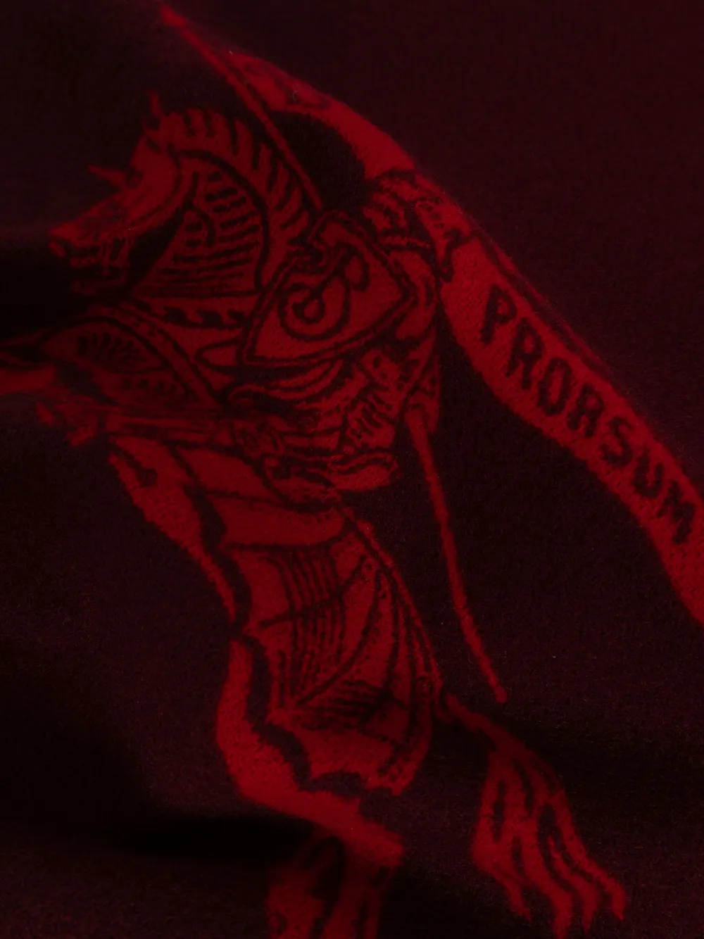 Burberry Sjaal met franje en logo Rood