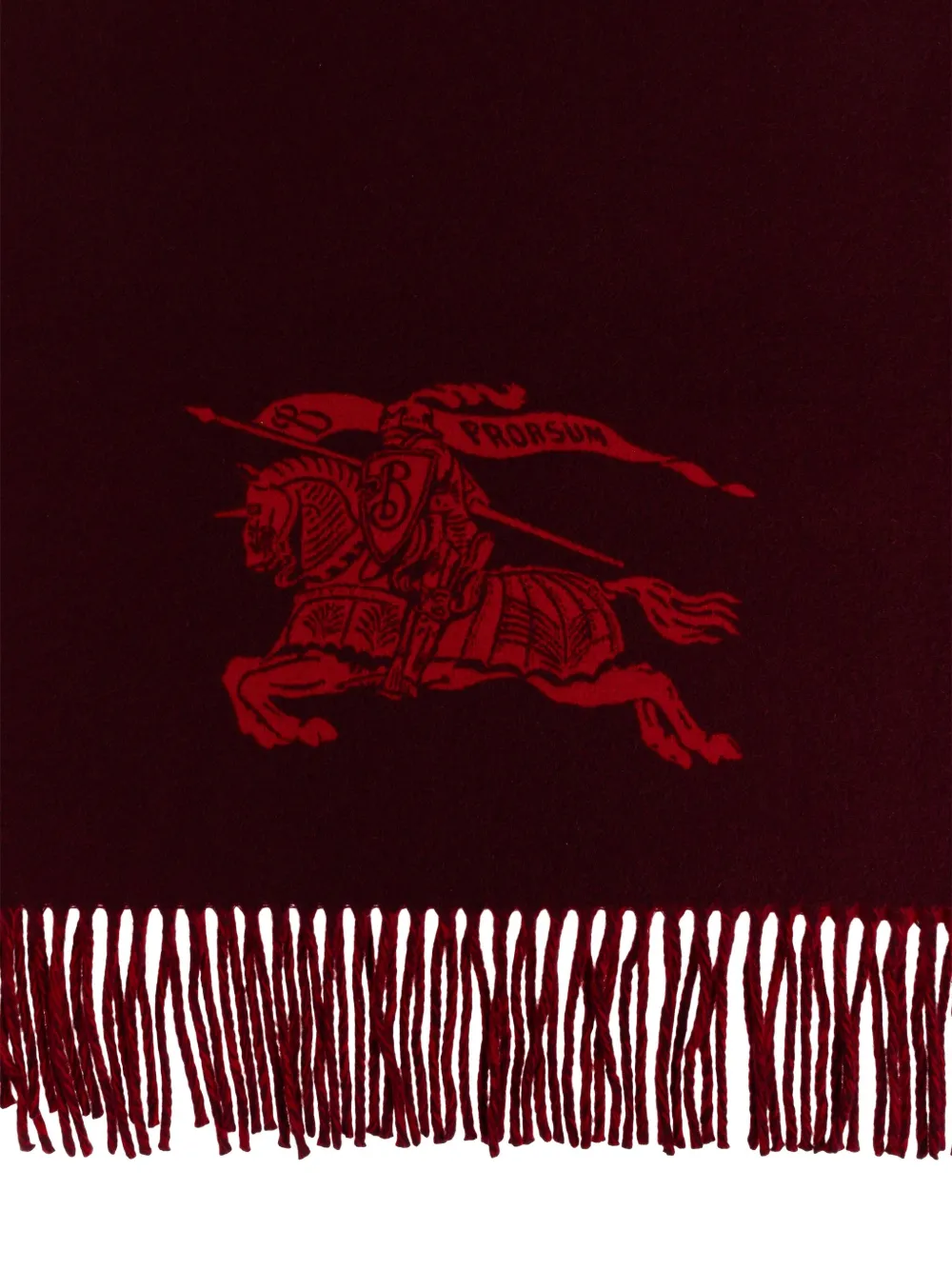 Burberry Sjaal met franje en logo Rood