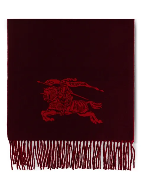 Burberry equestrian logo fringed scarf