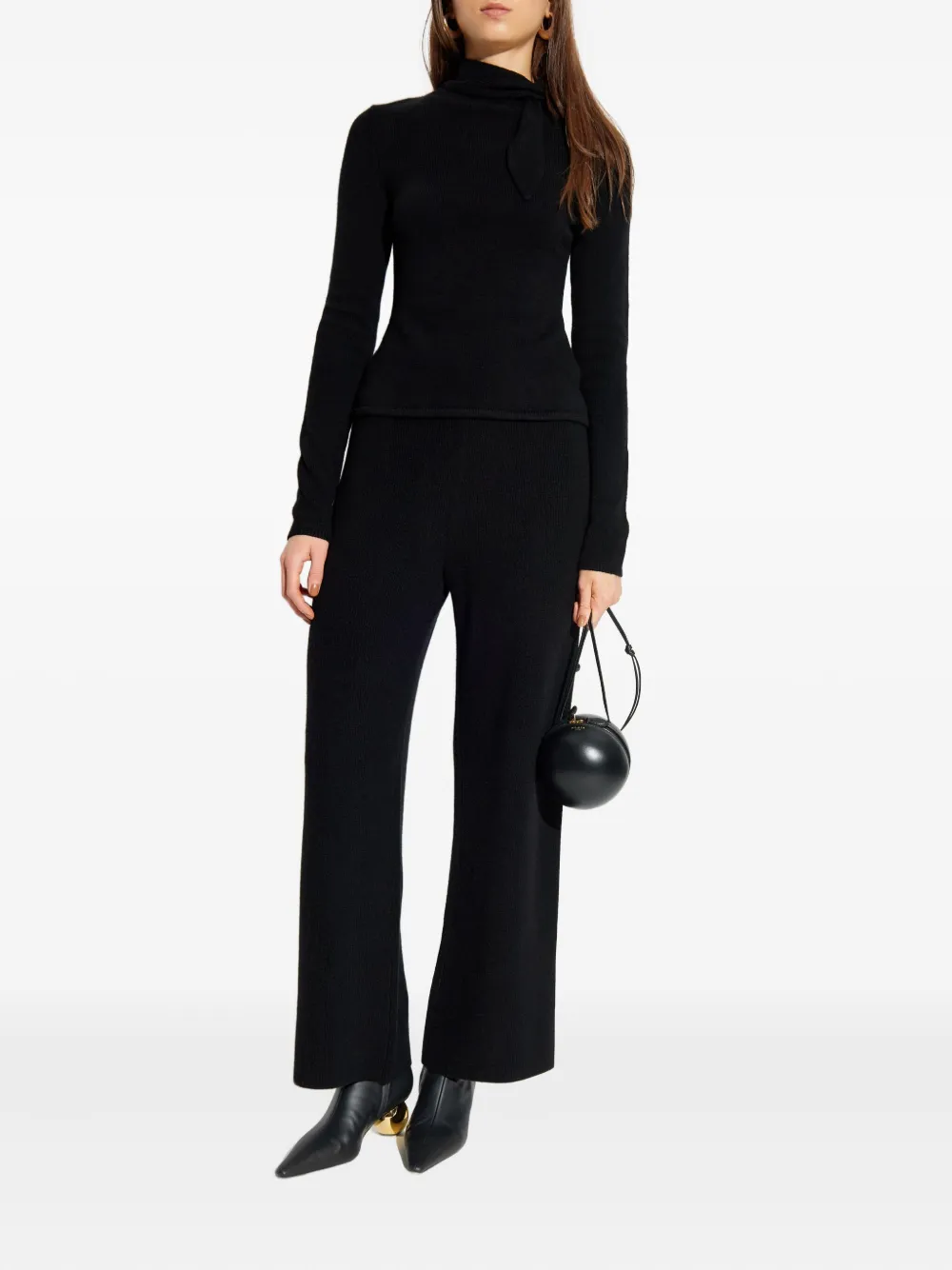 Cult Gaia Sonny geribbelde broek - Zwart