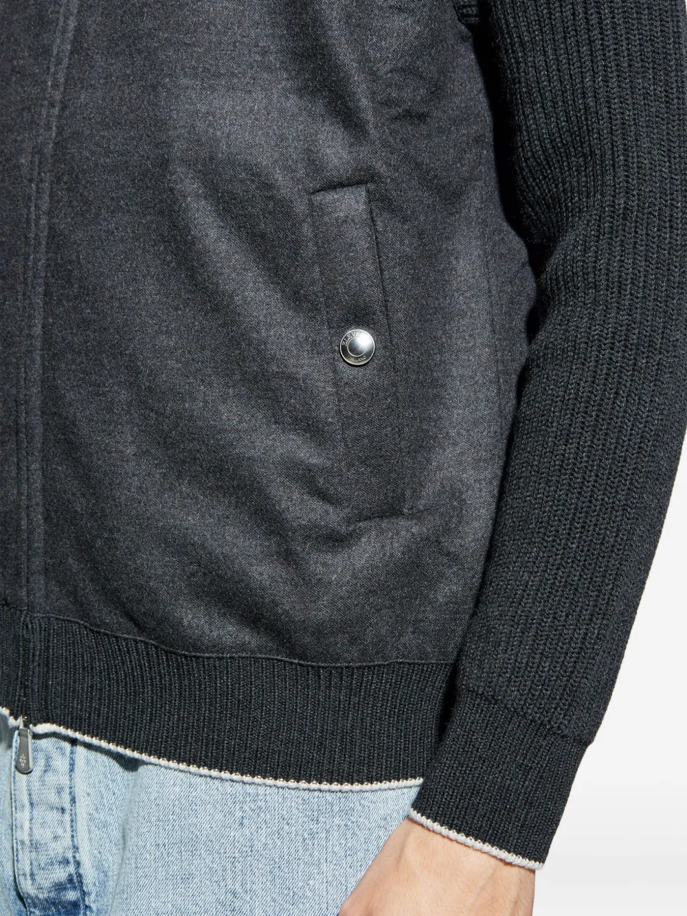 Eleventy Geribbeld jack met rits Grijs