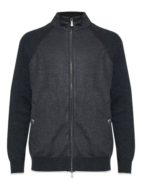 Eleventy ribbed zip jacket