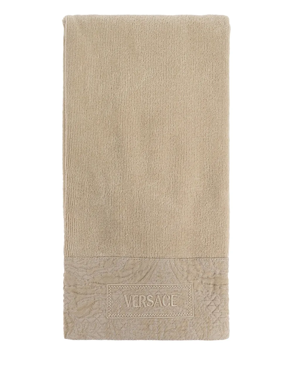 Versace Embossed-logo Bath Towel (set Of Five) In Nude