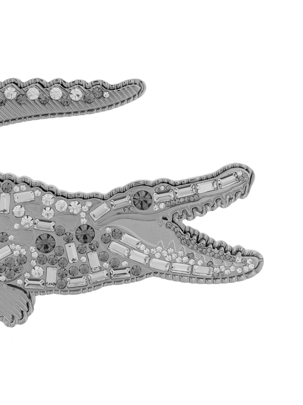 Lacoste Runway Crocodile Brooch In Brown