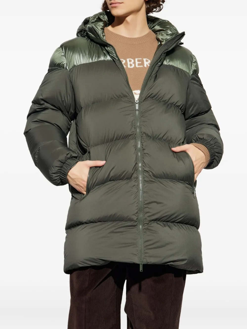 Add Gewatteerd jack met capuchon Groen