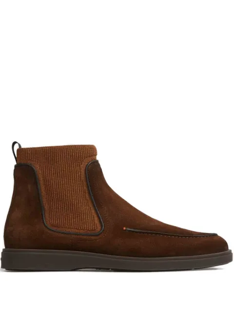 Santoni Ribbed panel leather boots