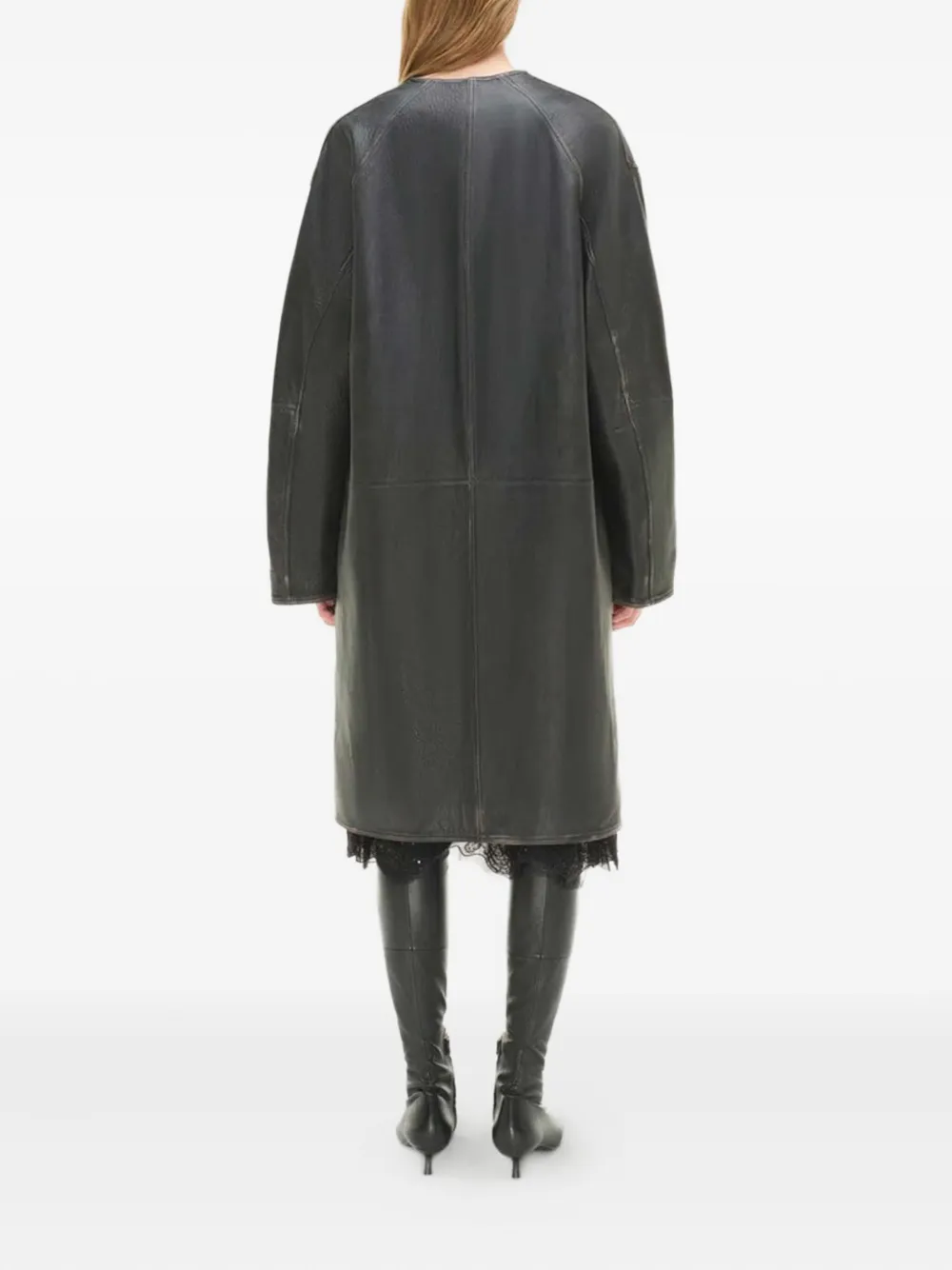 Simkhai Leren mantel Zwart