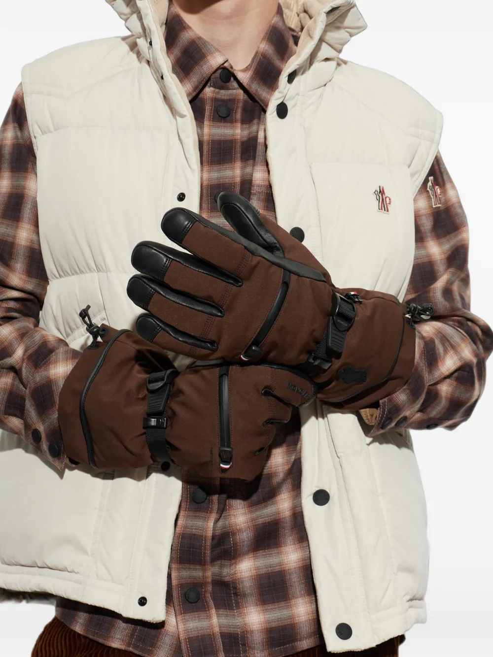 Moncler Grenoble x Reusch Gore-Tex skihandschoenen Bruin