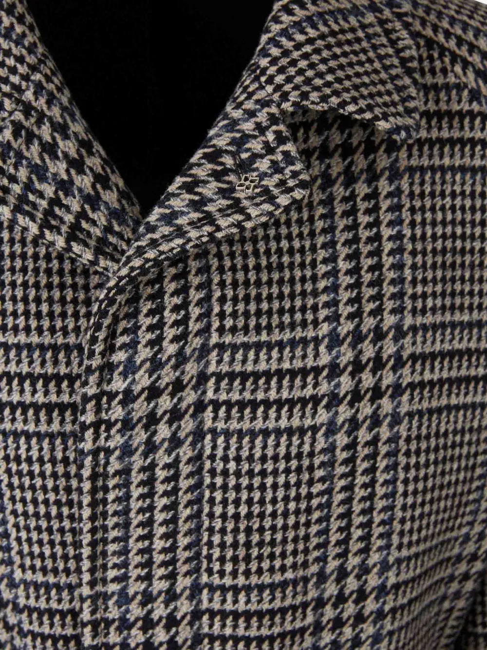 Tagliatore Notched-collar Wool Coat In Gray