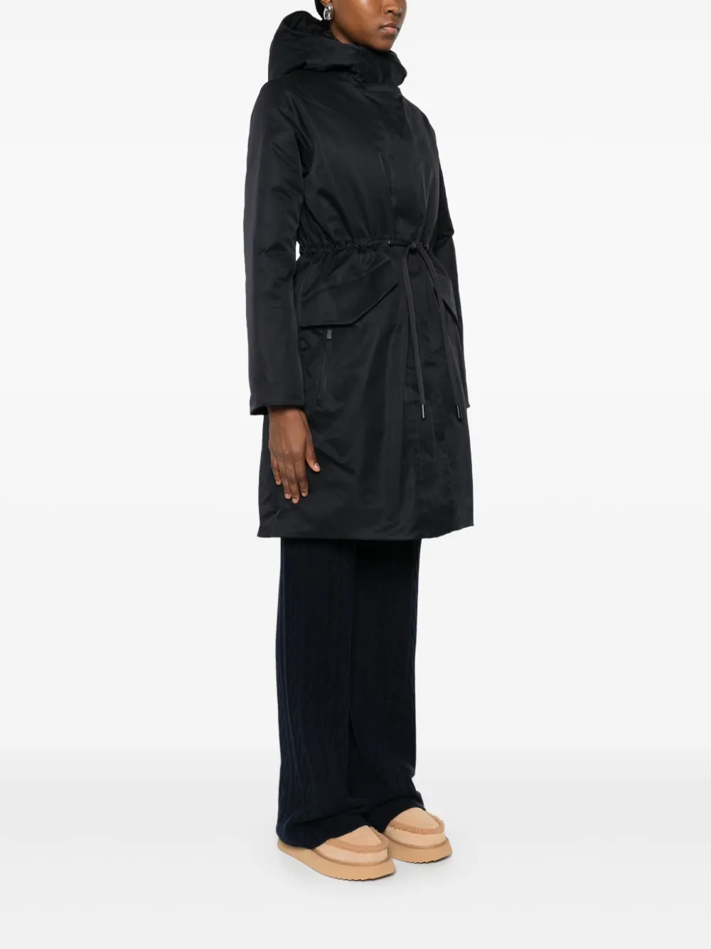 Save The Duck Joel jack met capuchon en trekkoordtaille Zwart