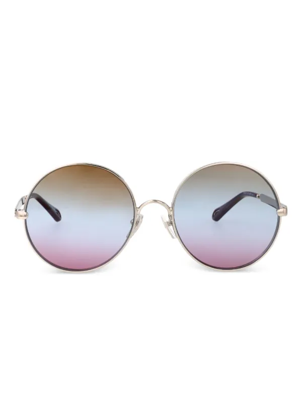 Chloé ラウンド型サングラス Chloé Eyewear ラウンドフレーム サングラス | シルバートーン