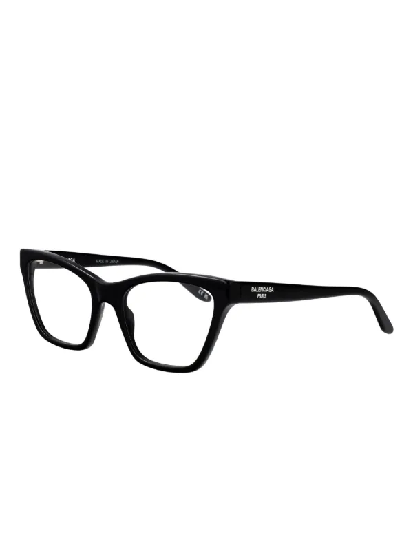 BALENCIAGA べっ甲柄 キャットアイ メガネ Balenciaga Eyewear キャットアイメガネフレーム | ブラック | FARFETCH JP
