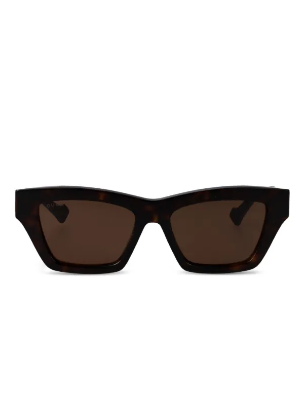 Gucci Sunglasses Tortoiseshell Pattern Eyewear Gucci - Rectangular Frame Sunglasses - Tortoiseshell Green  main image 2