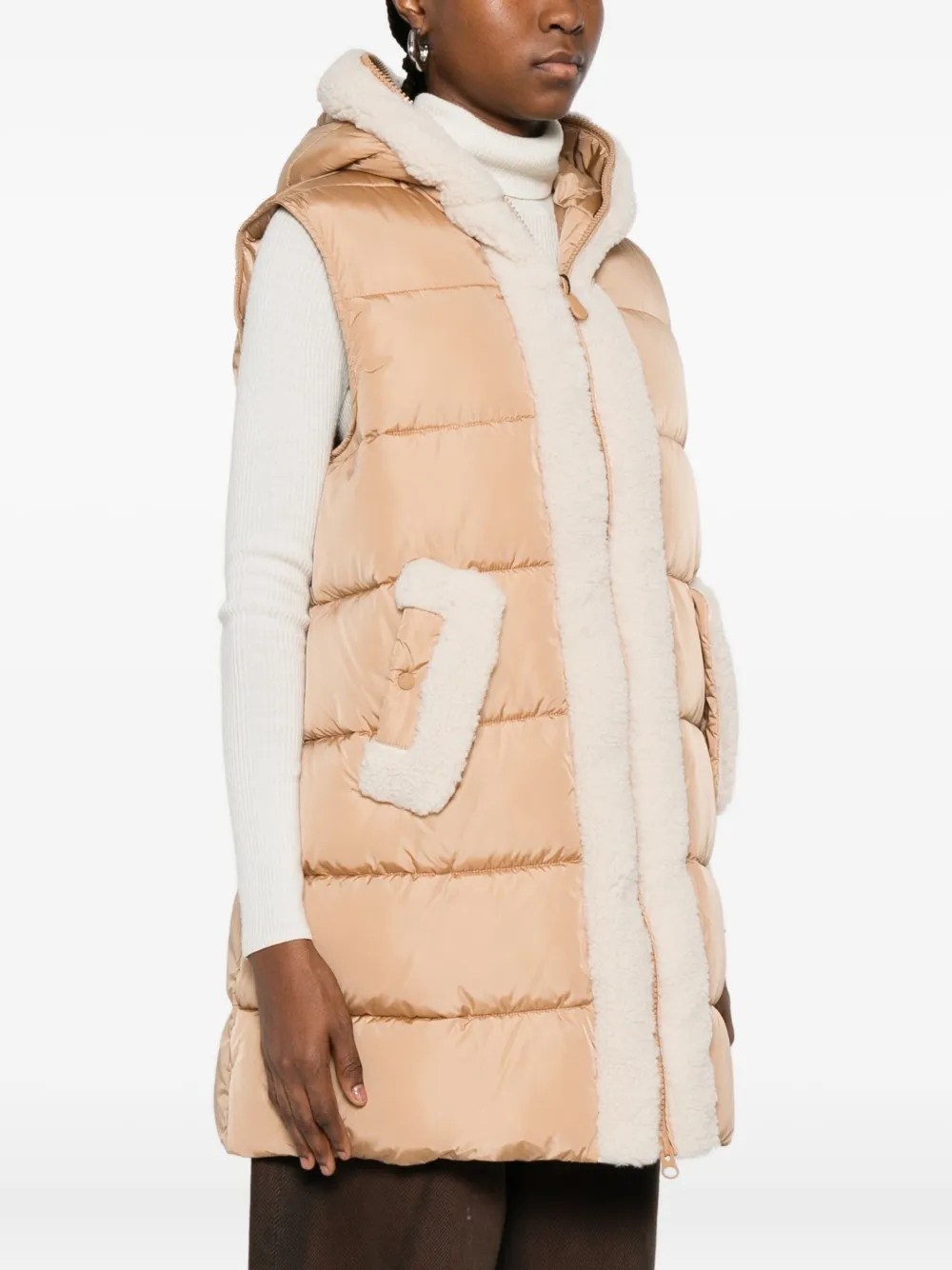 Save The Duck Dolce Hooded Gilet In Pink