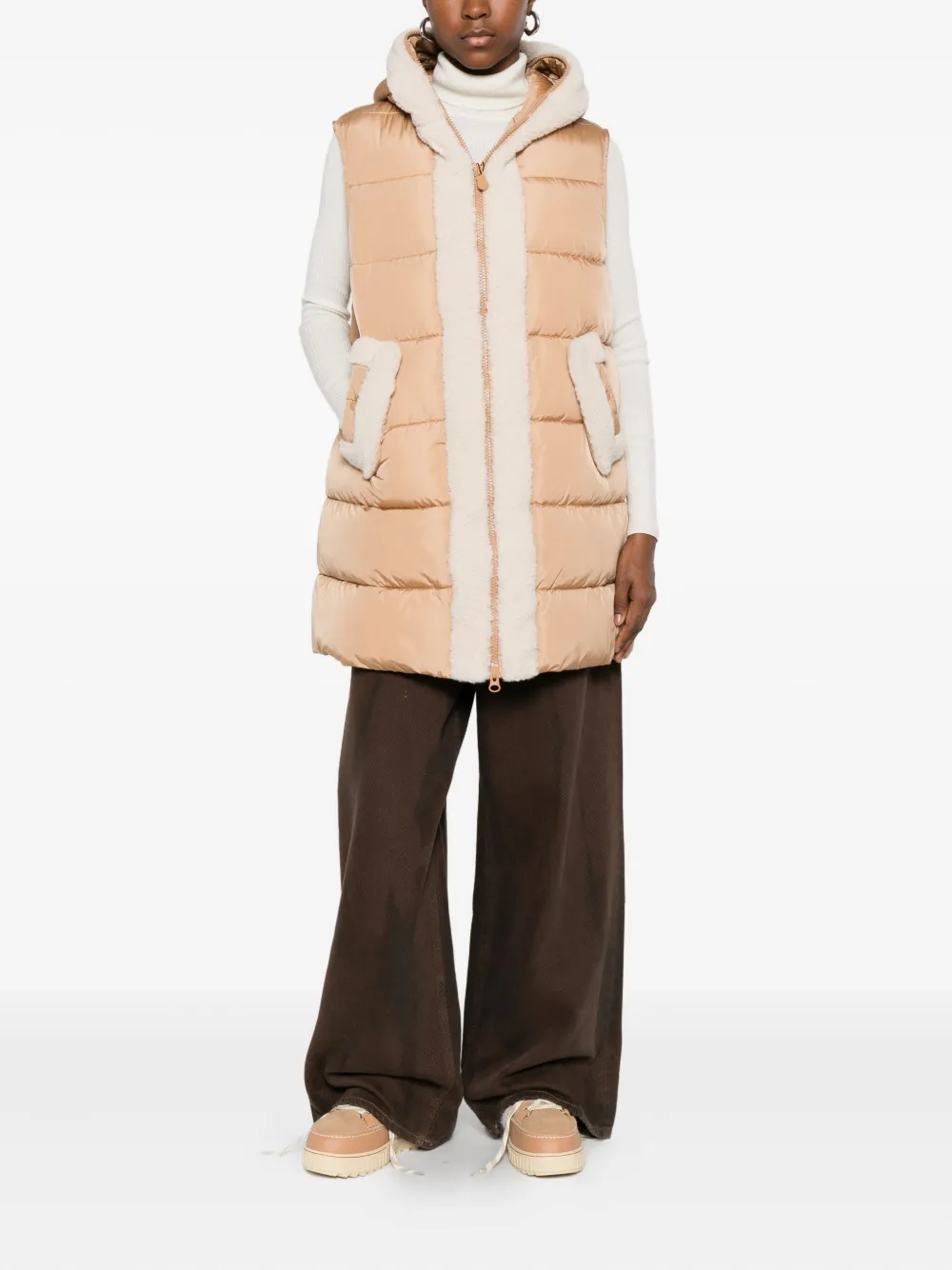 Save The Duck Dolce Hooded Gilet In Pink
