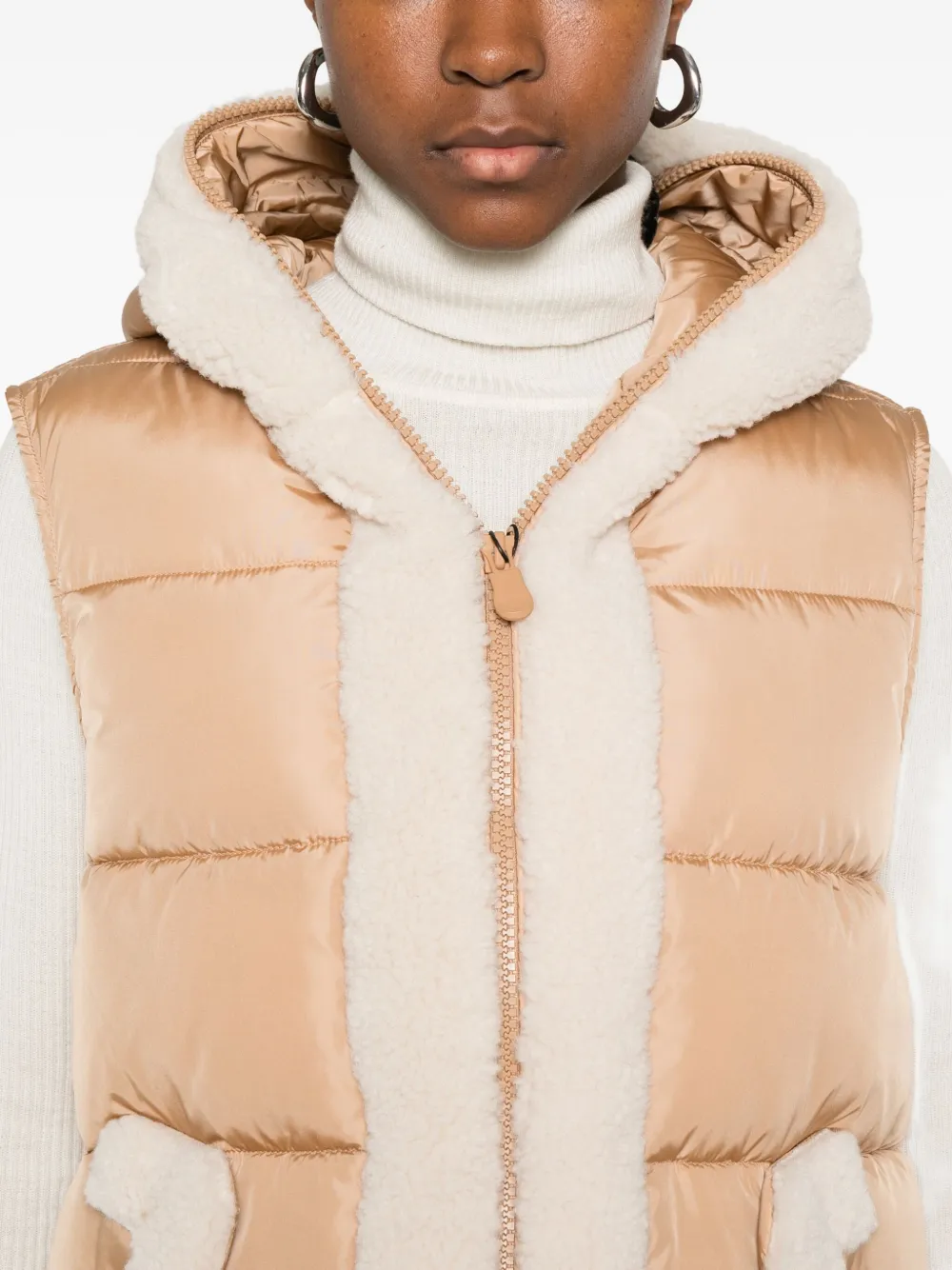 Save The Duck Dolce Hooded Gilet In Pink