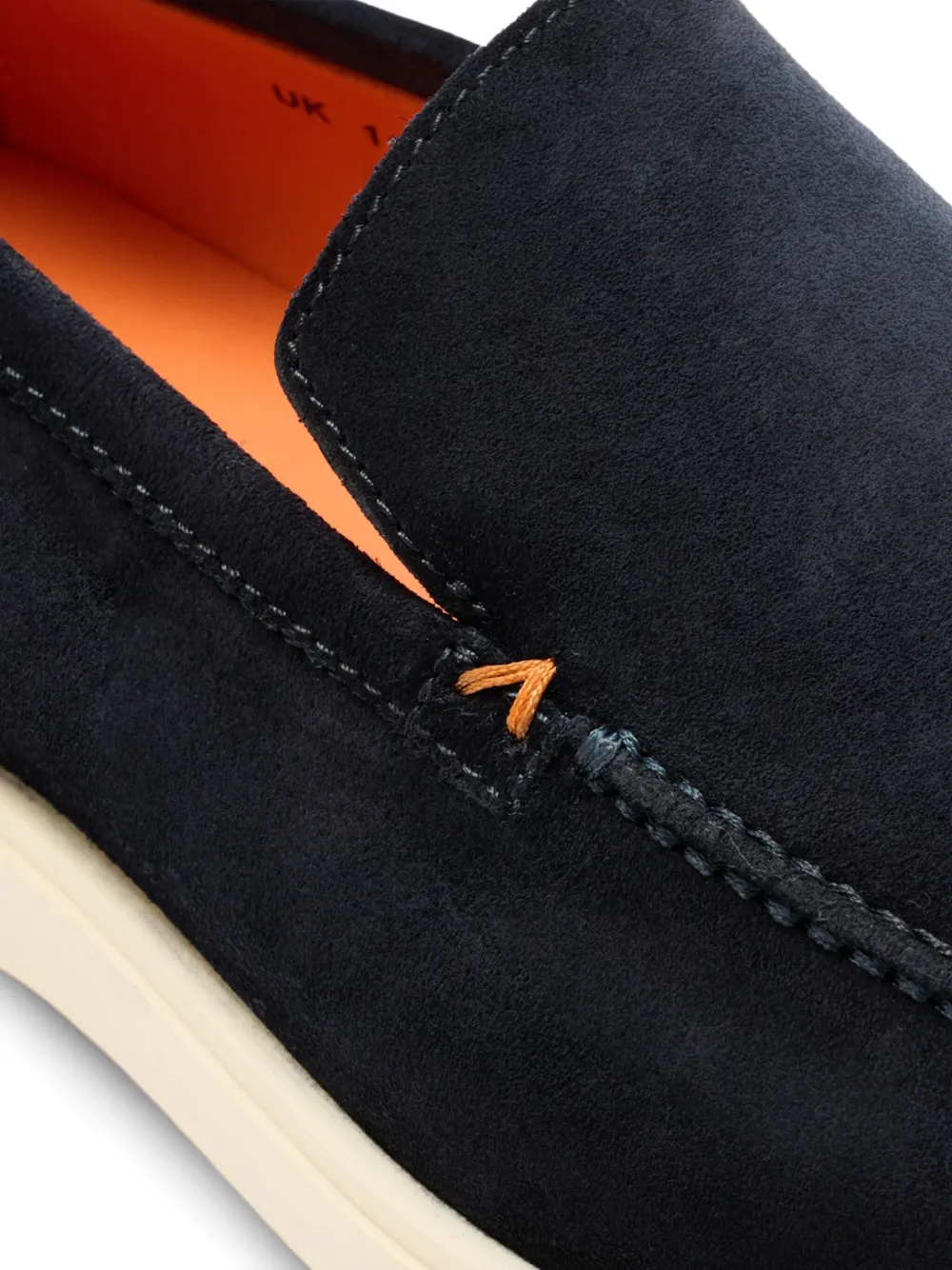 Santoni Suède loafers met stikseldetail Blauw