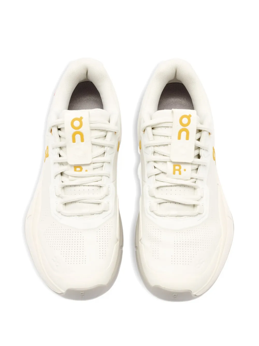 On Running Perforated Leather Trainers In White