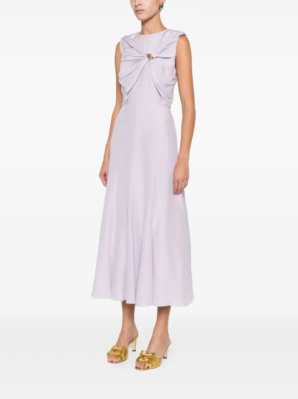 Roland Mouret Midi-jurk met geknoopt detail Paars