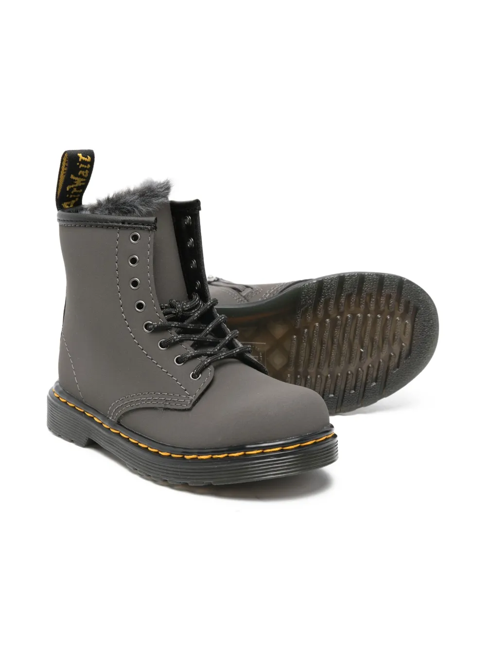 Dr. Martens Kids Leren veterlaarzen - Grijs