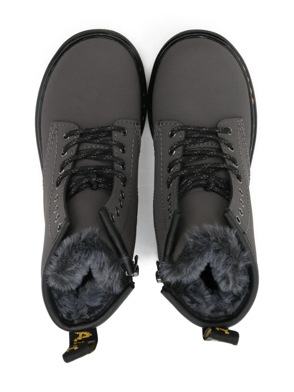 Dr. Martens Kids Leren veterlaarzen Grijs