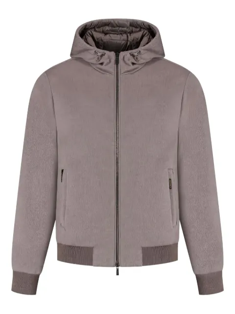 Moorer zip-fastening hooded jacket