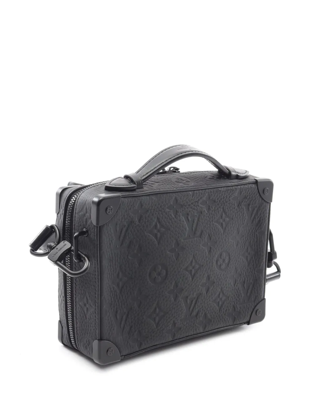 Pre-owned Louis Vuitton 2021-2025 Monogram Taurillon Handle Soft Trunk Crossbody Bag In Black