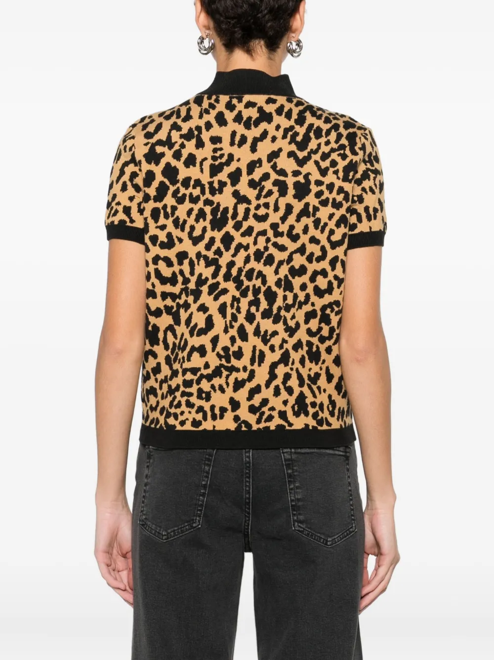 DKNY T-shirt met geborduurd logo en dierenpatroon Bruin