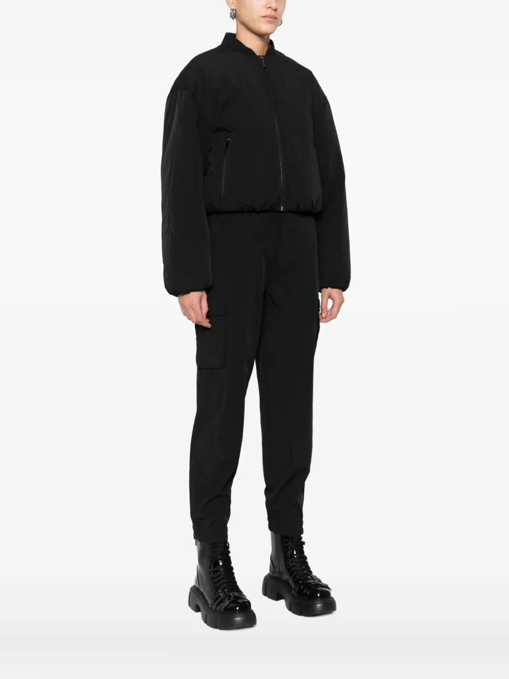 Dkny Zip-up Bomber Jacket In Black