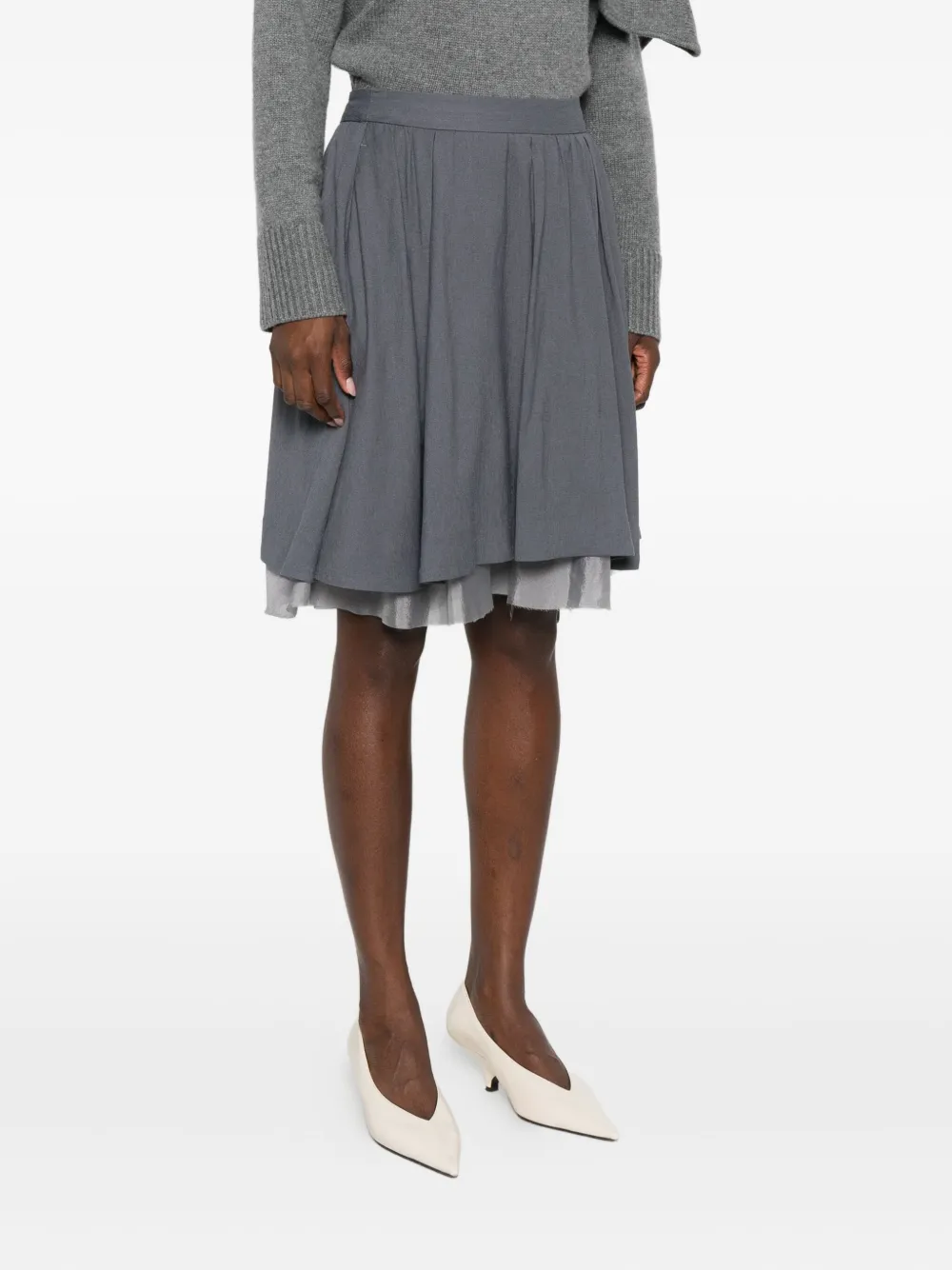 The Garment Andrea Midi Skirt Charcoal In Gray