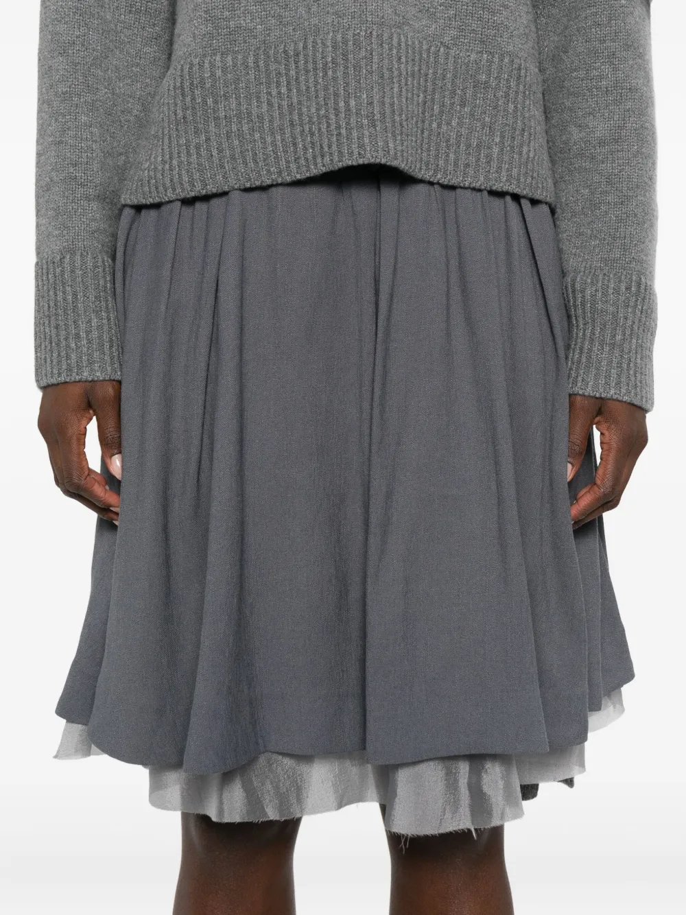 The Garment Andrea Midi Skirt Charcoal In Gray
