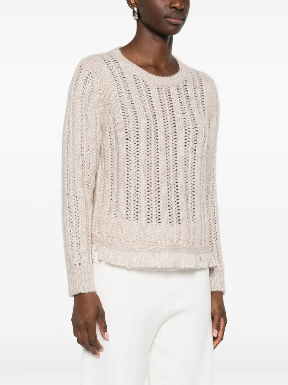 Kangra Cashmere Open-knit Sweater In Neutral