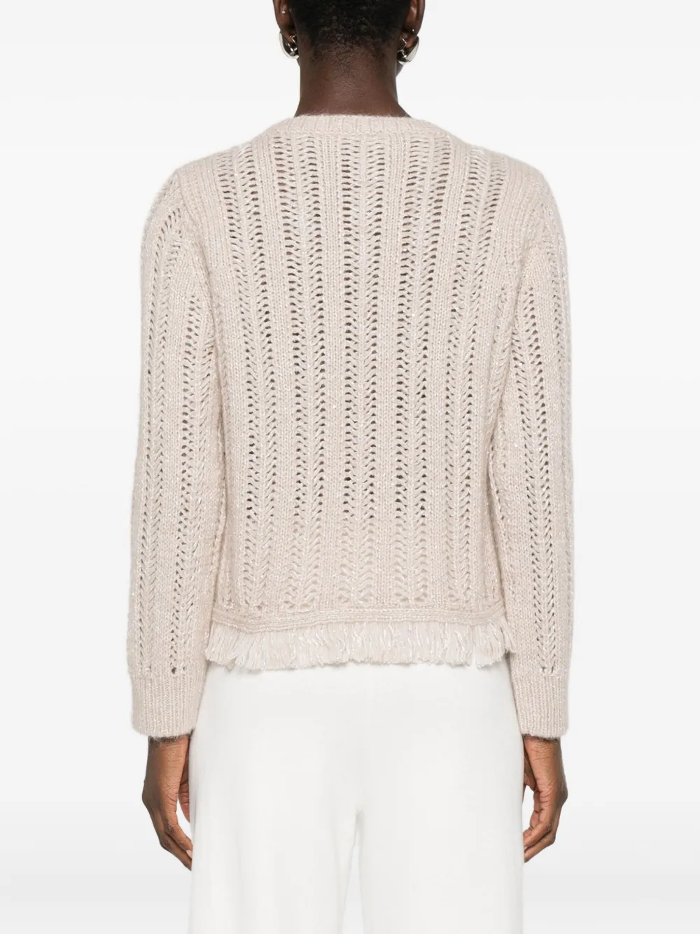 Kangra Cashmere Open-knit Sweater In Neutral
