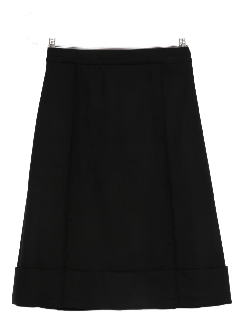 Semicouture turn-up midi skirt - Nero