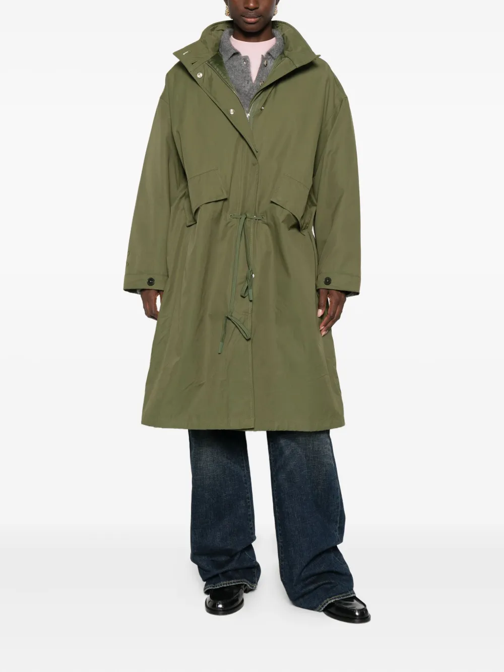 Closed hooded drawstring coat | Parkas | Image 2