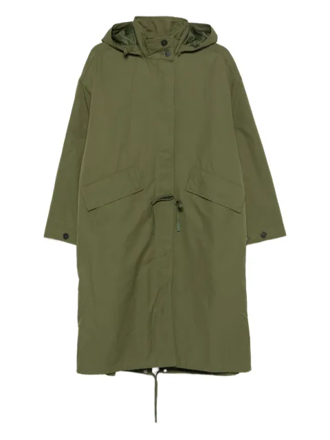 Closed hooded drawstring coat