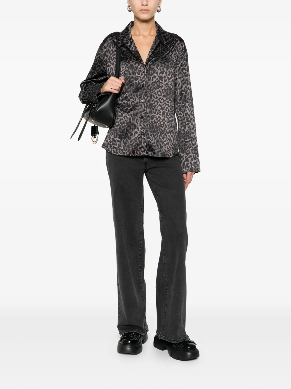 DKNY animal-print button-up shirt - Grijs