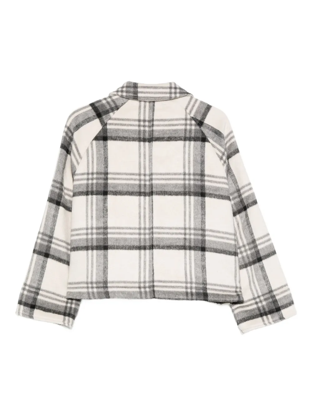 Dkny Plaid Press-stud Jacket In Neutral
