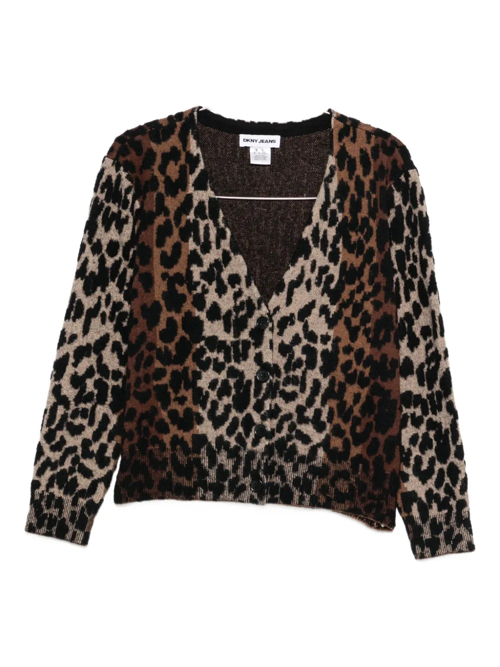 Dkny Animal-pattern V-neck Cardigan In Animal Print