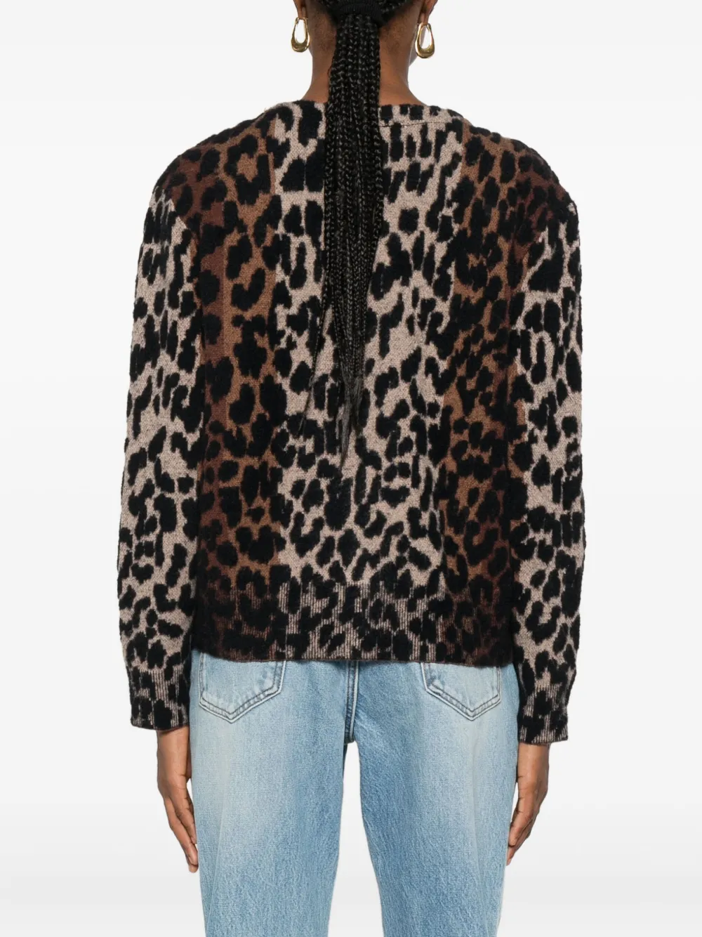 Dkny Animal-pattern V-neck Cardigan In Animal Print