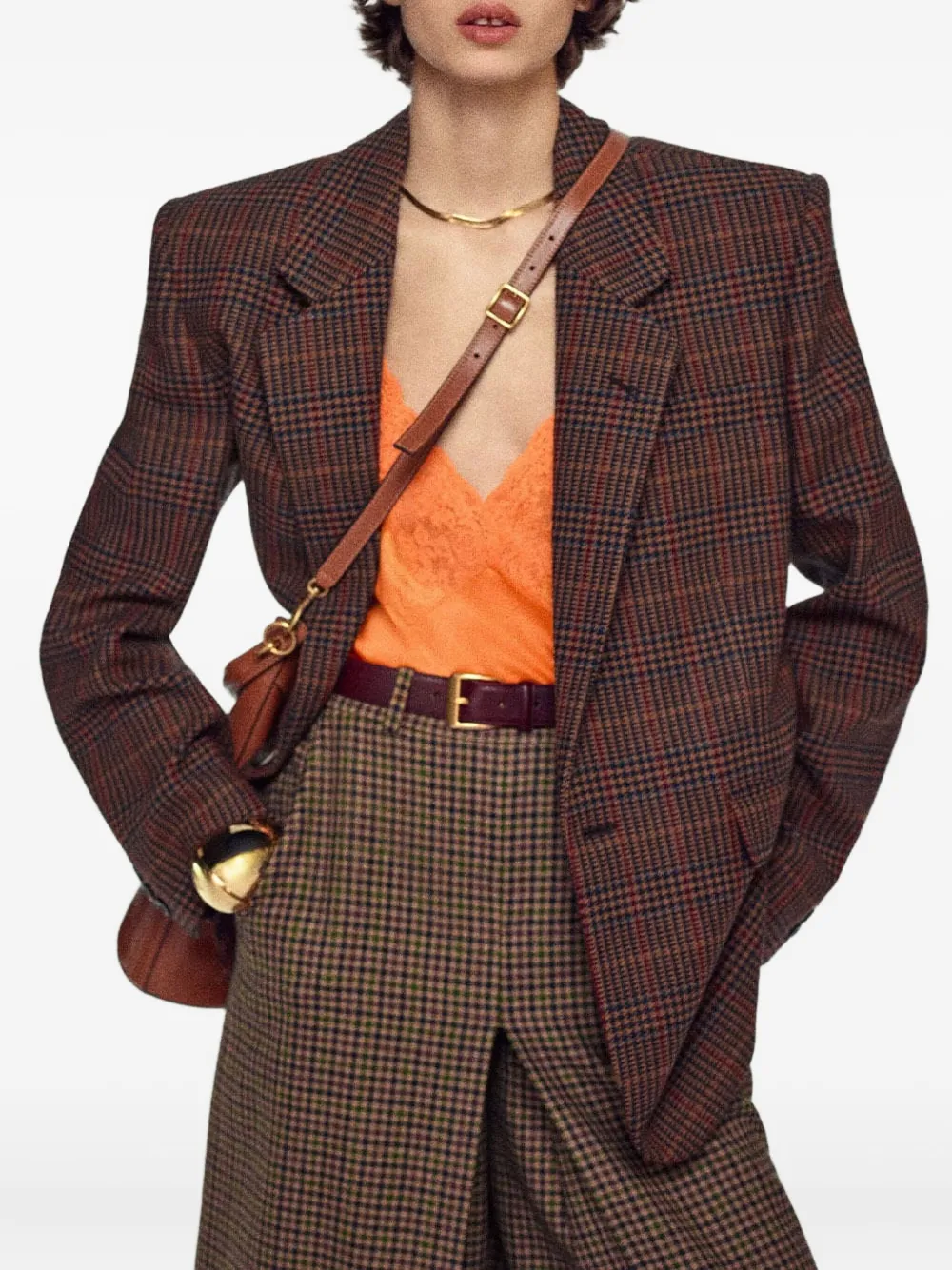 Saint Laurent Buckle Leather Belt In Brown