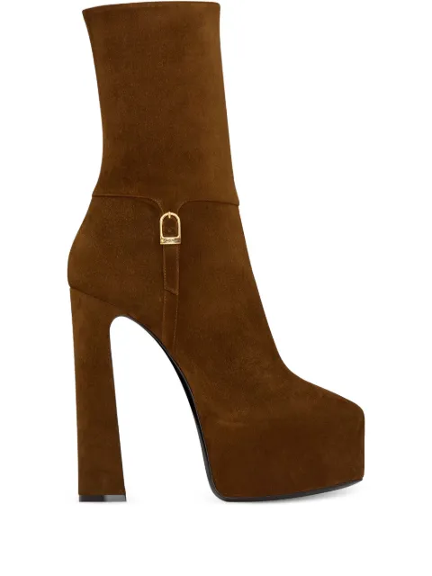 Saint Laurent platform block-heel lambskin boots